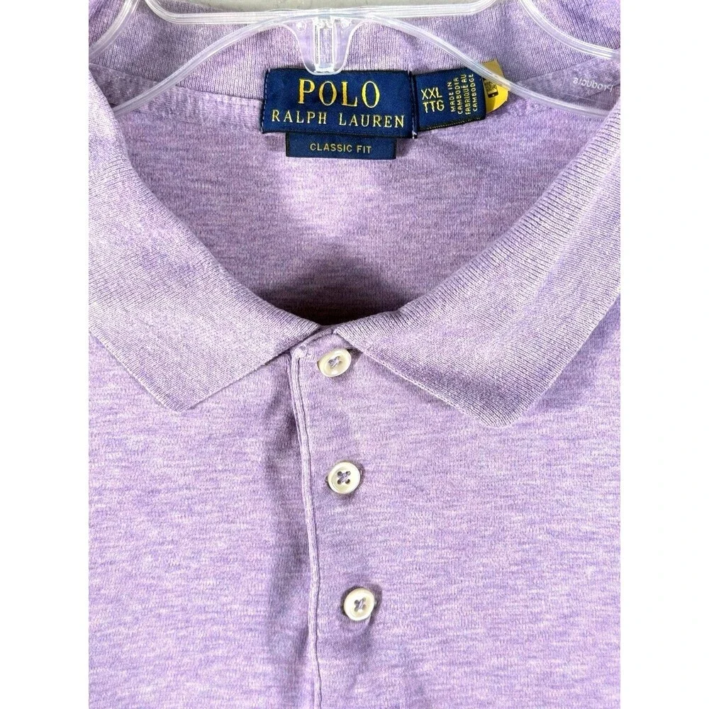 Polo Ralph Lauren Classic Fit Men’s Polo Shirt Purple Lavender XXL Minimalist